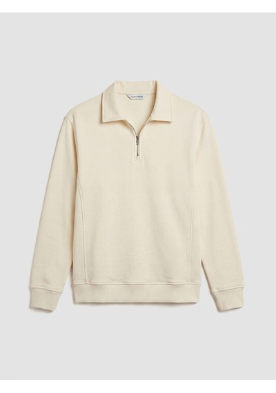 Lcw Vision Ekru Fermuarlı Polo Yaka Erkek Sweatshirt
