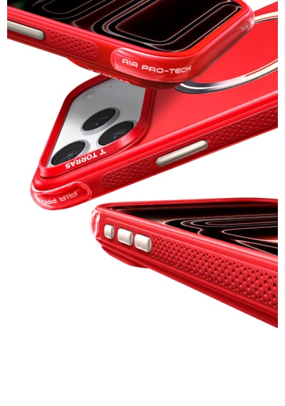 Torras Apple iPhone 17 Pro / 18 Pro Uyumlu Ostand Q3 Air World Cup Serisi Magsafe Kılıf Kırmızı Beyaz