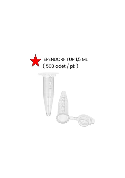 Ependorf Tüp 1,5 Ml, Non Steril 500 Adet / Pk