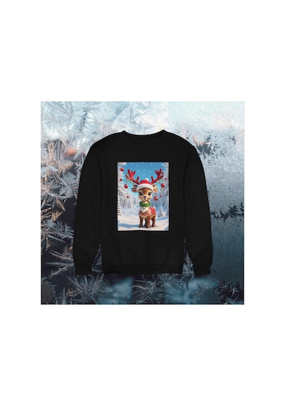 Stil X Yeni Yıl Baskılı Kız Çocuk Sweatshırt, Chrıstmas Temalı Siyah-9
