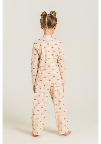 Rolypoly Anne Kız Cute Bears Krem Gömlek Pijama Takımı Rp3917-a-v1 Rp3917-a-v1