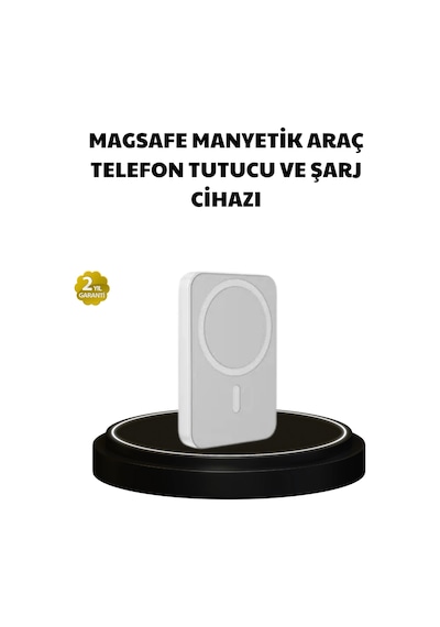 Manyetik Kablosuz Powerbank iPhone 12/13/14/15 Uyumlu, Hızlı Şarjlı, Ultra Hafif 20.000 Mah