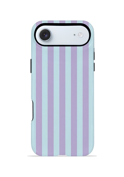 Apple iPhone Uyumlu 17 Air Vorian Çift Katmanlı Magsafe Kılıf Lilac Riviera Stripe