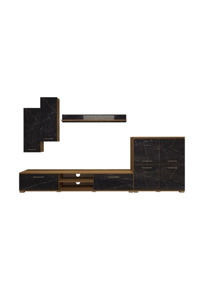Decoraktiv Eko 6 Mdf Dvd Tv Ünitesi Tv Sehpası Pera - Siyah Mermer