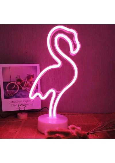 Dogusdeco Flamingo Neon Usb Kablo + Pilli Dekoratif Gece Lambası Dogusdeco Flamingo Neon Usb Kablo + Pilli Dekoratif Gece Lambası