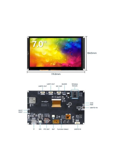 Crowpanel Advance 7" Esp32-s3 Hmı Dokunmatik Ekran 800x480