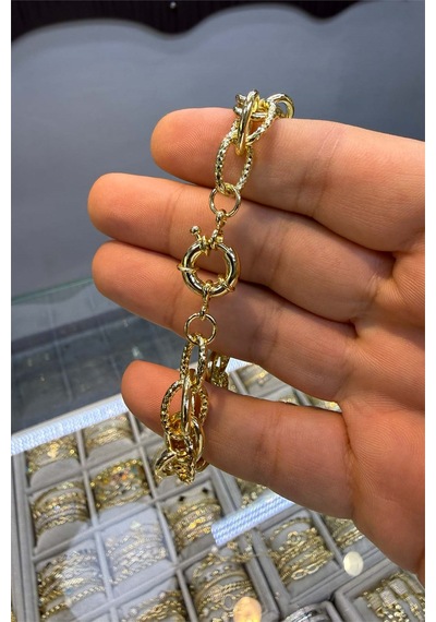 Hallow Model Gemici Düğümü Bileklik Altın