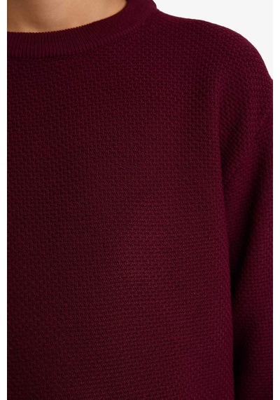Defacto Erkek Çocuk Bisiklet Yaka Triko Kazak G5563a825wnbr464 Bordo-br464