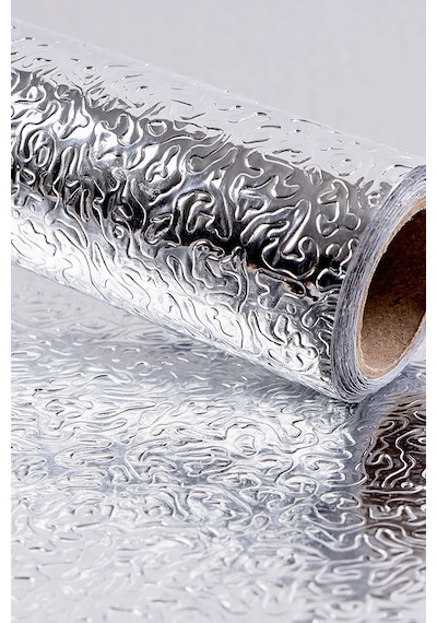 Mutfak Tezgah Üstü Çekmece Içi Folyo Kaplama Gümüş Yapışkanlı 10 Metre X 40 Cm Kolay Silinir