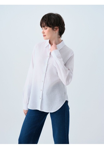 LOFT Loose Fit Kadın Gömlek U.kol Lf2039039 Q1.v1 Beyaz