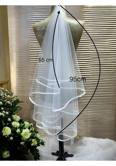 95 Cm Boyunda Biyeli Hayal Tül Duvak