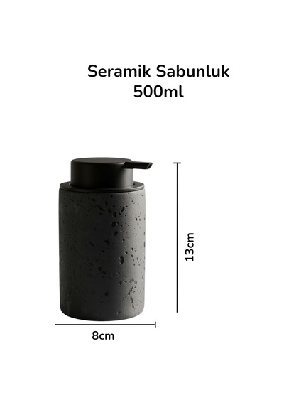 Stoneware Sıvı Sabunluk Siyah 48996