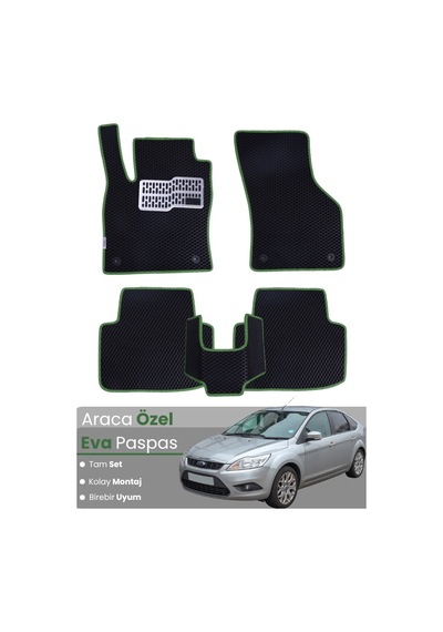 Ford-focus 2 2005-2011 Uyumlu Eva Paspas Tam Set Araca Özel,su Geçirmez,kolay Montaj 166