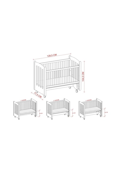 Meltem Kids Mia Anne Yanı Ahşap Sallanır Beşik 60 x 120 CM (Beyaz - Angel) Beyaz Meltem Kids Mia Anne Yanı Ahşap Sallanır Beşik 60 x 120 CM (Beyaz - Angel) Beyaz