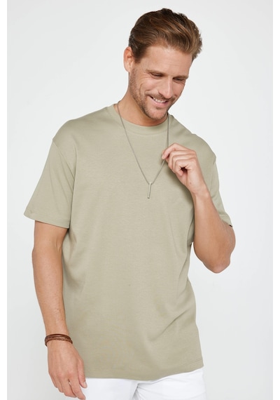 Tudors Unisex Relax Fit Rahat Kesim %100 Pamuk Yumuşak Dokulu Basic Bisiklet Yaka Kahverengi Tişört-30853-kahverengi Kahverengi