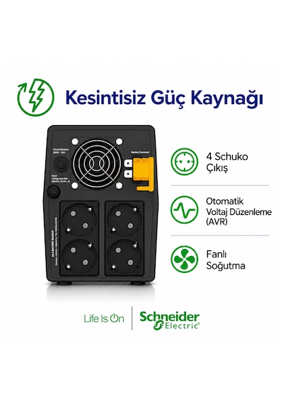 Apc Easy Ups Bvg1600ı-gr 1600va 900w Line Interactive Avr 4 Schuko Priz Kesintisiz Güç Kaynağı