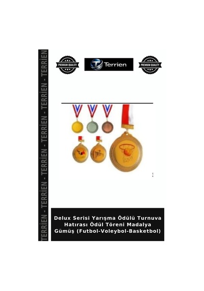 Terrien Delux Serisi Yarışma Ödülü Turnuva Hatırası Ödül Töreni Madalya Gümüş Futbol-voleybol-basketbol