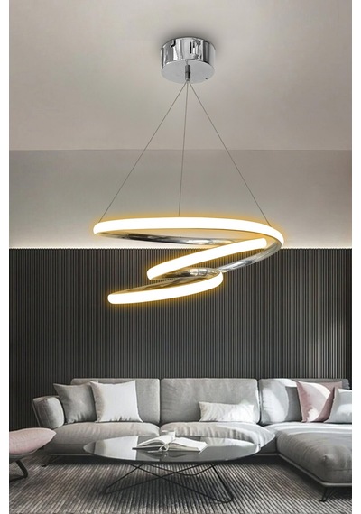Galaksi Led Avize Dimmerli Krom 3 Renk Kumandalı 3 Renk