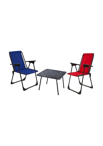 Exent 45x60 Katlanır Masa + 2 Adet Kamp Sandalyesi, Çift Dikişli 120 Kg Kapasiteli-kır-lac-mer Çok Renkli