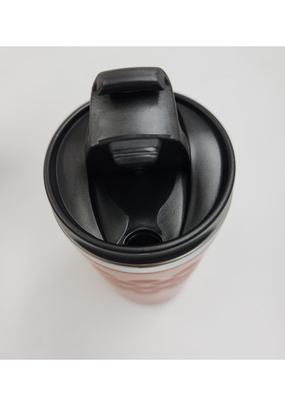 Geometrik Desenli Turuncu Renk Termos Bardak 300ml