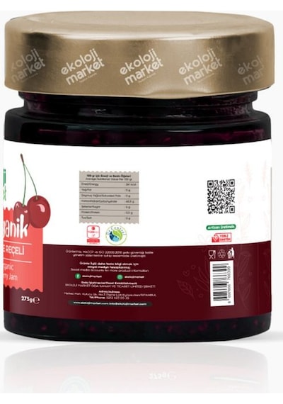 Ekoloji Market Organik Vişne Reçeli 275 G