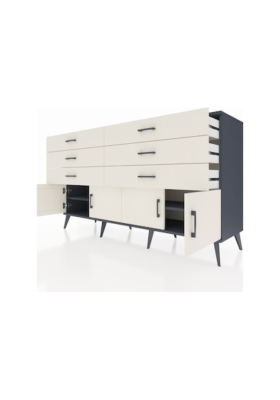 Hyperion Konsol 2 Raflı 6 Çekmeceli 4 Kapaklı 176x44x99 Antrasit- Antrasit-aytaşı Hyperion Konsol 2 Raflı 6 Çekmeceli 4 Kapaklı 176x44x99 Antrasit- Antrasit-aytaşı