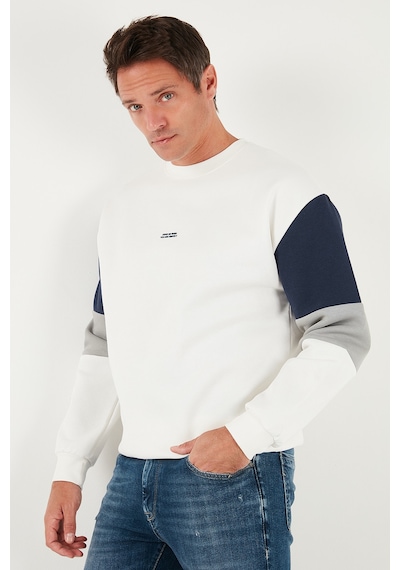 Buratti Pamuklu Relaxed Fit Bisiklet Yaka Şardonlu Renk Bloklu Erkek Sweat 5905298T Ekru Buratti Pamuklu Relaxed Fit Bisiklet Yaka Şardonlu Renk Bloklu Erkek Sweat 5905298T Ekru