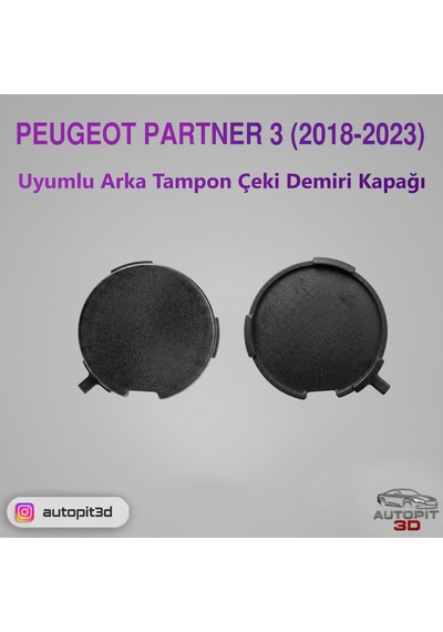 Peugeot Partner Iıı 2018 2023 Uyumlu Arka Tampon Çeki Demiri Kapağı