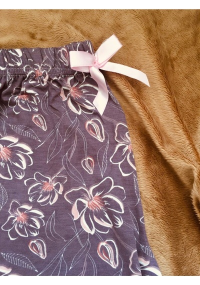 Cepsiz Viskon Yazlık Kadın Pijama Altı V44 Mor