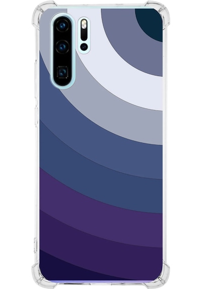 Huawei P30 Pro Köşe Korumalı Renk Cümbüşü E Tasarımlı Şeffaf Silikon Kılıf