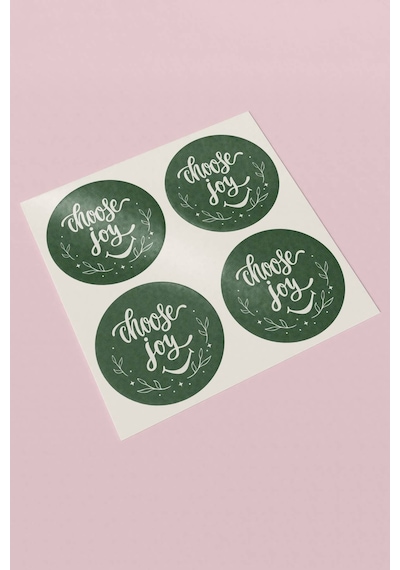 Choose Joy Botanik Koyu Yeşil Sticker 3x3cm St2231 Çok Renkli