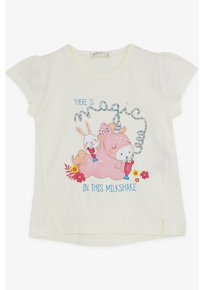 Breeze Kız Çocuk Kapri Taytlı Takım Unicorn Baskılı 1.5-5 Yaş, Ekru