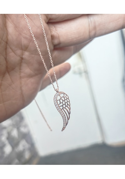 Melek Kanadı Gümüş Kolye Rose Gold