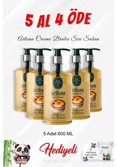 Creme Brulee Artisan Sıvı Sabun 600 Ml 5 Al 4 Öde Ve Rosie Pamuk Diğer