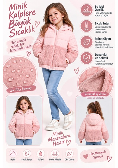 Ahengim Kız Çocuk Kapüşonlu Su İtici Şişme Mont Peluş Detaylı Sıcak Tutan Kışlık Ceket Ak4290 Pudra Ahengim Kız Çocuk Kapüşonlu Su İtici Şişme Mont Peluş Detaylı Sıcak Tutan Kışlık Ceket Ak4290 Pudra