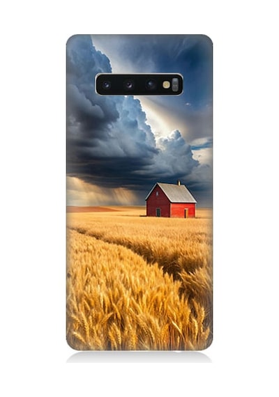 Samsung Galaxy S10 Uyumlu Buğday Tarlası Desenli Silikon Kılıf