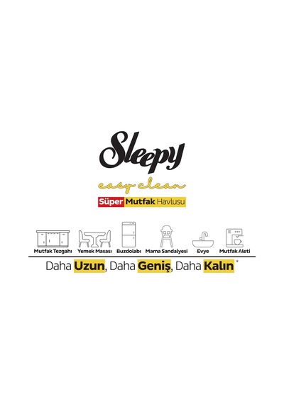 Sleepy Easy Clean Süper Yüzey Temizlik Mutfak Havlusu&amp Mendili Limon Yağlı 50 Yaprak Diğer
