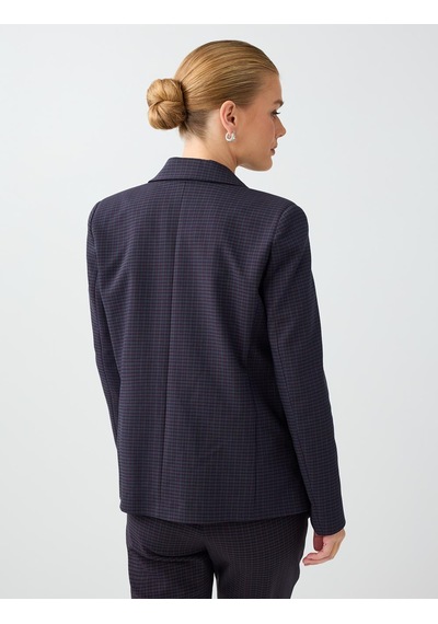 Jimmy Key Siyah Ekose Desenli Kapak Cepli Pamuk Karışımlı Blazer Ceket 6ww058345900