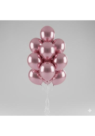 10 Adet Pembe Parıltılı Metalik Balonlar Parti & Kutlama Paketi Diğer