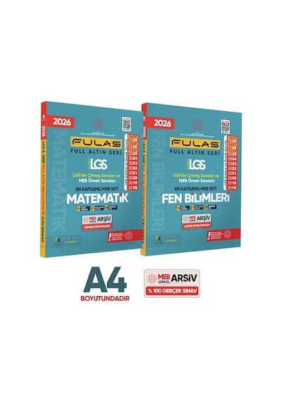 2027 8.Sınıf Full LGS Altın Seri (FULAS) MEB Çıkmış Modüler Soru Bankası Seti Çözümlü SAYISAL SET