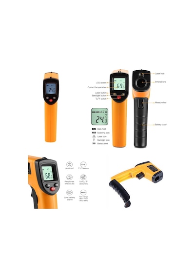 Benetech Gm320 -dijital Kızılötesi Ir Termometre - Sıcaklık Ölçer