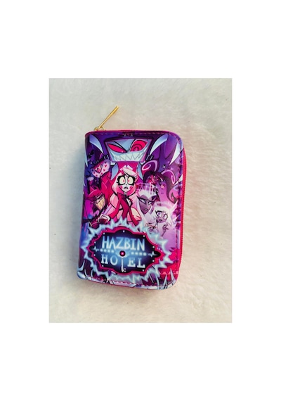Owlbag Company Owl Bag Hazbin Hotel Desenli Tasarım Suni Deri Cüzdan Çok Renkli