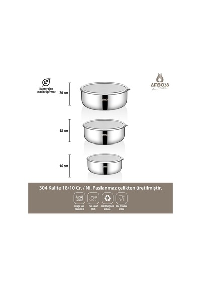 Mixkeep 9 Parça Paslanmaz Çelik Karıştırma Kabı & Çelik Saklama Kabı Diğer