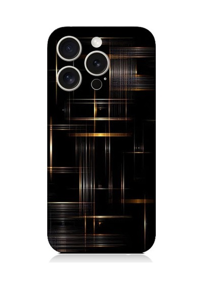 Apple Uyumlu iPhone 15 Pro Soyut Çizgiler Desenli Silikon Kılıf Silikon