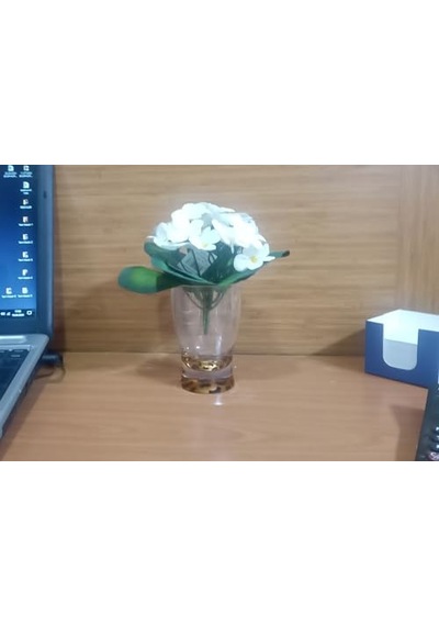 Vazo Dahil,vazo Dahil,vazoda Çiçek,beyaz Yapay Çiçek,vazo Dekoratif Leopar 6x6x16cm Çok Renkli