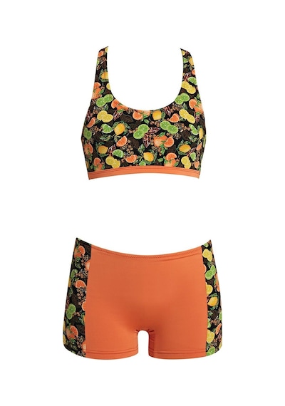 Ruko Maio 24158-3 Kız Çocuk Desenli Freeset Şortlu Bikini 001