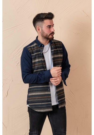 Advante Slimfit Parça Desenli Erkek Oduncu Gömlek (509437476)