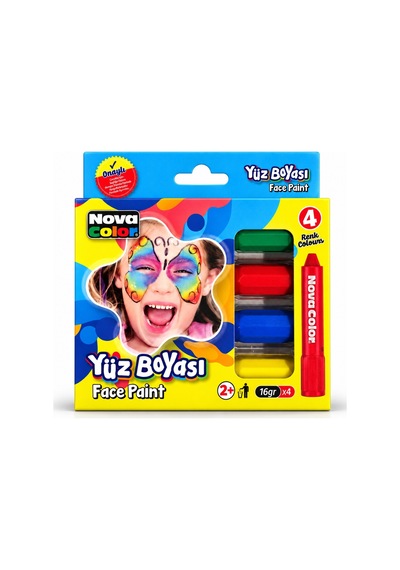 Nova Color Yüz Boyası 4 Lü Set Çok  Renkli