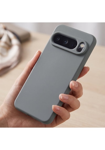 Caseonn Google Pixel 10 Pro Kılıf Kamera Korumalı Mikrofiber Astarlı Lansman Gri