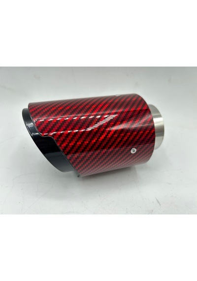 Monlion Kırmızı Karbon Egzoz Ucu Giriş Çapı60mm,çıkış Çapı 89mm T